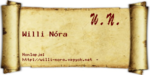 Willi Nóra névjegykártya